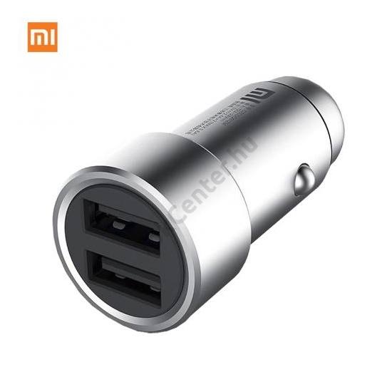 XIAOMI szivargyújtó töltő/autós töltő 2 x USB aljzat (5V / 3600mA, 12 /24 V, kábel nélkül) EZÜST	