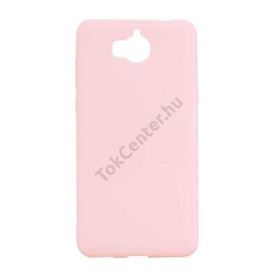 HUAWEI Y5 (2017) Telefonvédő gumi / szilikon (matt, fényes keret) RÓZSASZÍN	