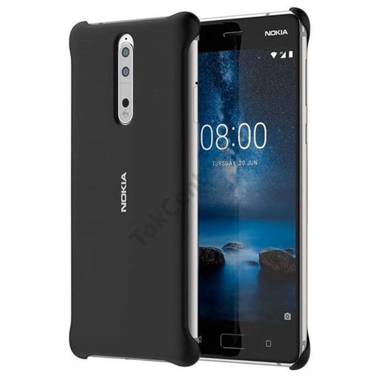 NOKIA 8 Telefonvédő gumi / szilikon FEKETE	