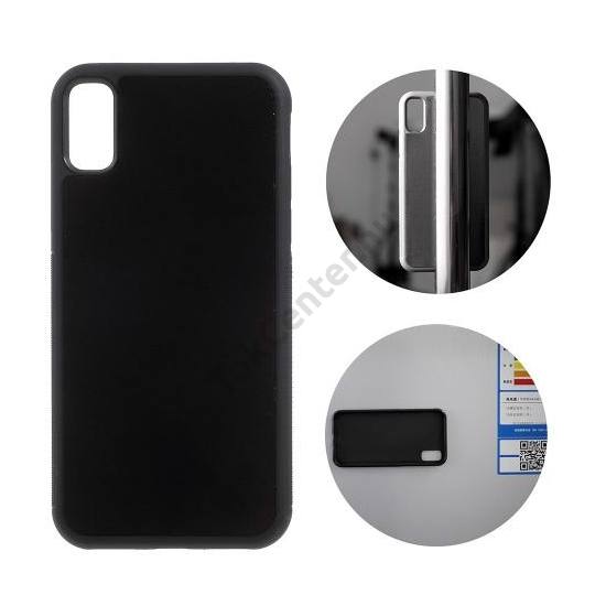 Apple iPhone X 5.8 / Apple iPhone XS 5.8 Műanyag telefonvédő (szilikon belső, minden anyagra tapad) FEKETE