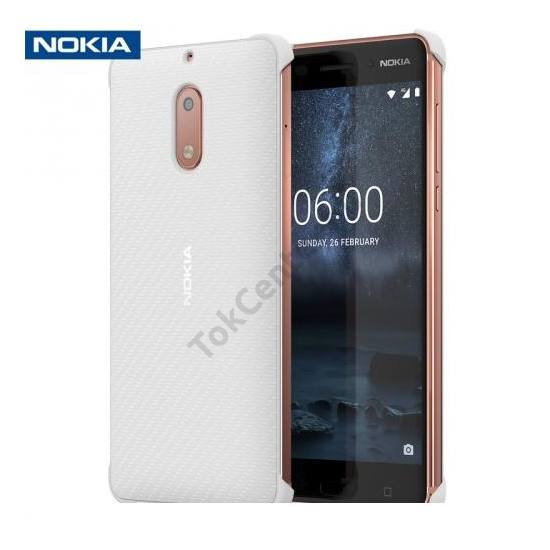 NOKIA 5 Műanyag telefonvédő (karbonminta) FEHÉR	