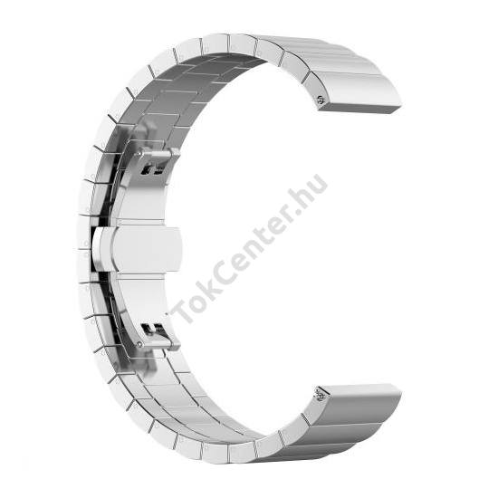 Pótszíj (rozsdamentes acél, állítható, speciális pillangó csat) EZÜST Samsung Gear S2	