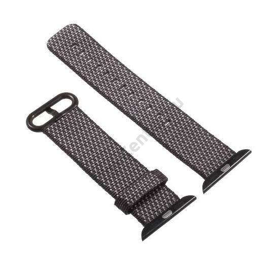 Pótszíj (textil) FEKETE Apple Watch Series 1/2/3 38mm	