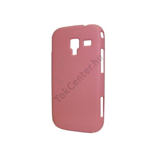 Samsung Galaxy Ace 2 (GT-I8160) Műanyag telefonvédő (bőrhatás) RÓZSASZÍN
