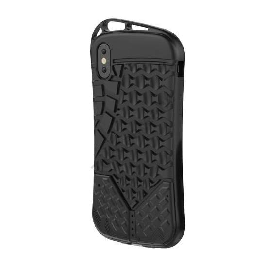 Apple iPhone X 5.8 / Apple iPhone XS 5.8 Szilikon telefonvédő (autógumi minta, nyakba akasztható fül) FEKETE