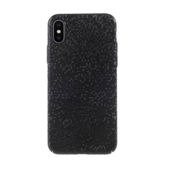 Apple iPhone X 5.8 / Apple iPhone XS 5.8 Műanyag telefonvédő (csillogó, mozaik minta) FEKETE	