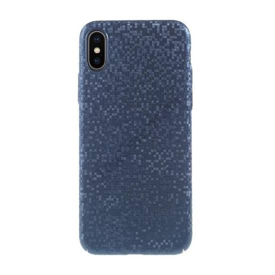 Apple iPhone X 5.8 / Apple iPhone XS 5.8 Műanyag telefonvédő (csillogó, mozaik minta) KÉK	