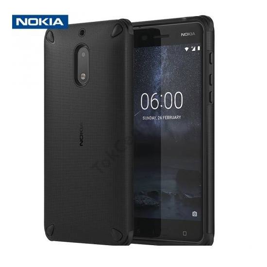 NOKIA 5 Műanyag telefonvédő (gumi / szilikon belső, közepesen ütésálló) FEKETE	