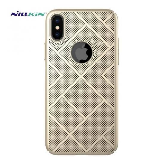 Apple iPhone X 5.8 / Apple iPhone XS 5.8 NILLKIN AIR műanyag telefonvédő (gumírozott, lyukacsos, logo kivágás) ARANY