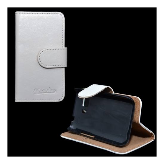 Samsung Galaxy Young 2 (SM-G130) Tok álló, bőr (FLIP, mágneses, oldalra nyíló, bankkártya  tartó, asztali tartó funkció) FEHÉR