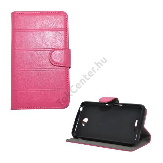 Sony Xperia E4 (E2105) Tok álló, bőr (FLIP, mágneses, oldalra nyíló, bankkártya  tartó, asztali tartó funkció) RÓZSASZÍN