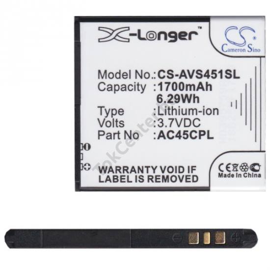 Akku 1700 mAh LI-ION (AC45CPL kompatibilis)