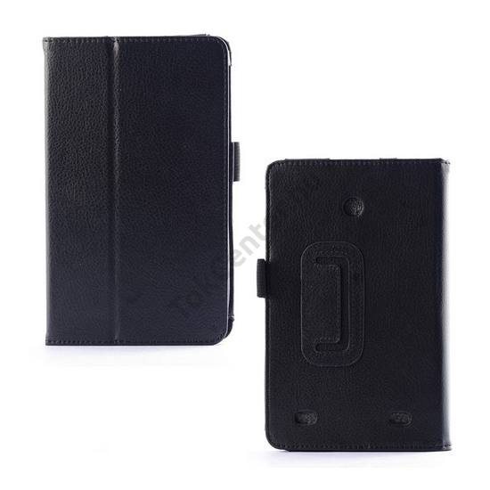 LG G Pad 7.0 (V400) Tok álló, bőr (FLIP, oldalra nyíló, asztali tartó funkció) FEKETE