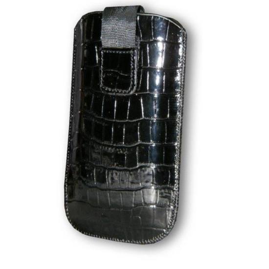 Tok álló (kihúzható tépőzár, övre fűzhető, krokodilbőr minta) M méret FEKETE