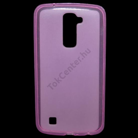 LG K10 (K420n) Telefonvédő gumi / szilikon (fényes keret) RÓZSASZÍN