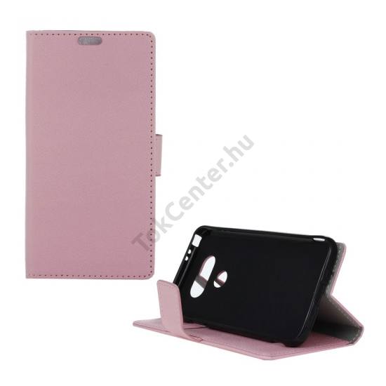 LG G5 (H850) Tok álló, bőr (FLIP, oldalra nyíló, asztali tartó funkció) RÓZSASZÍN