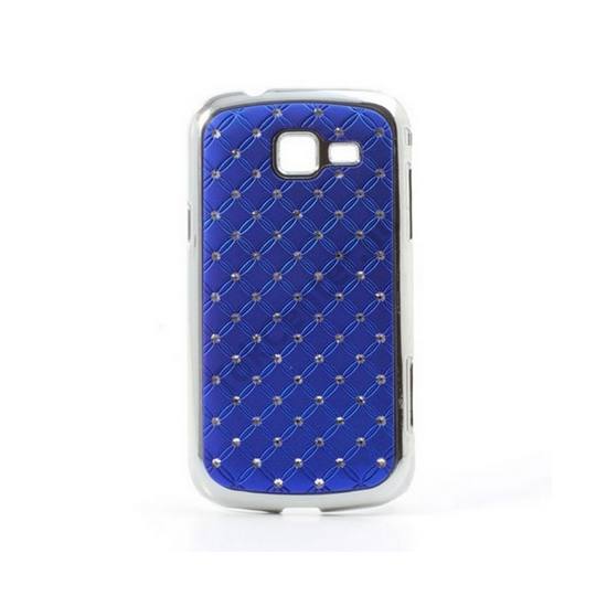Samsung Galaxy Trend II (GT-S7570) Műanyag telefonvédő (strasszkő) SÖTÉTKÉK
