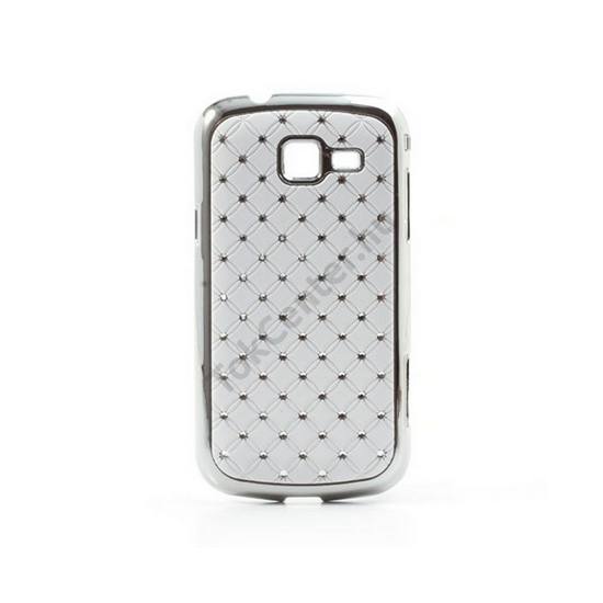 Samsung Galaxy Trend II (GT-S7570) Műanyag telefonvédő (strasszkő) FEHÉR