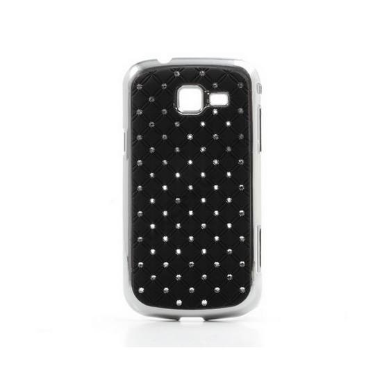 Samsung Galaxy Trend II (GT-S7570) Műanyag telefonvédő (strasszkő) FEKETE