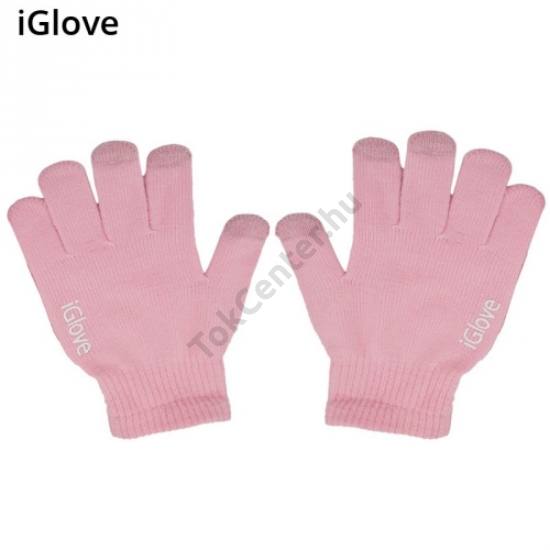IGLOVE érintő kesztyű (kapacitív kijelzőhöz, unisex) RÓZSASZÍN