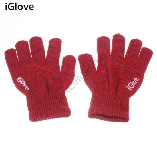 IGLOVE érintő kesztyű (kapacitív kijelzőhöz, unisex) PIROS