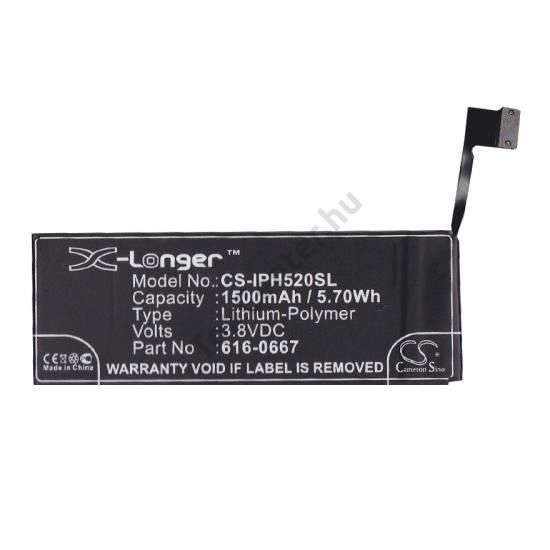 Apple iPhone 5C Akku 1500 mAh LI-ION (belső akku, beépítése szakértelmet igényel!, 616-0667 kompatibilis)