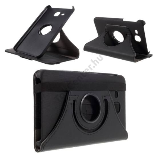 SAMSUNG Galaxy Tab A 7.0 LTE (SM-T285) /SAMSUNG Galaxy Tab A 7.0 WIFI (SM-T280) Tok álló, bőr (FLIP, asztali tartó funkció, 360°-ban forgatható) FEKETE