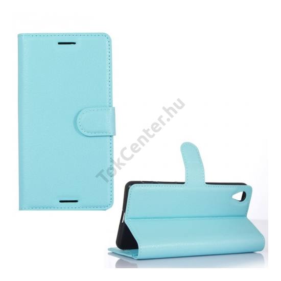 Sony Xperia X Performance (F8131) Tok álló, bőr (FLIP, oldalra nyíló, asztali tartó funkció) VILÁGOSKÉK