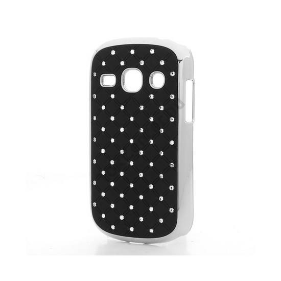 Samsung Galaxy Fame (GT-S6810) Műanyag telefonvédő (strasszkő) FEKETE
