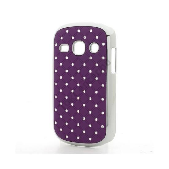 Samsung Galaxy Fame (GT-S6810) Műanyag telefonvédő (strasszkő) LILA