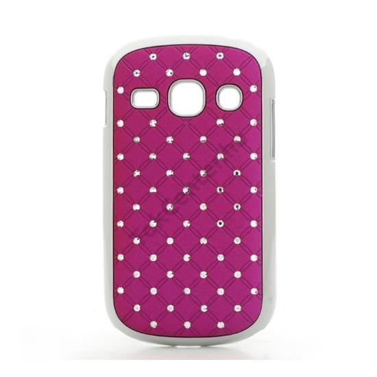 Samsung Galaxy Fame (GT-S6810) Műanyag telefonvédő (strasszkő) RÓZSASZÍN