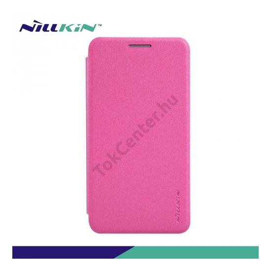 Samsung Galaxy A3 (SM-A300F) NILLKIN SPARKLE műanyag telefonvédő (mikroszálas bőr flip, oldalra nyíló) MAGENTA