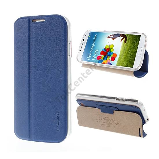 Samsung Galaxy S IV. (GT-I9500) MOSHIKA JANE JADE tok álló, bőr (FLIP, oldalra nyíló, asztali tartó funkció) SÖTÉTKÉK