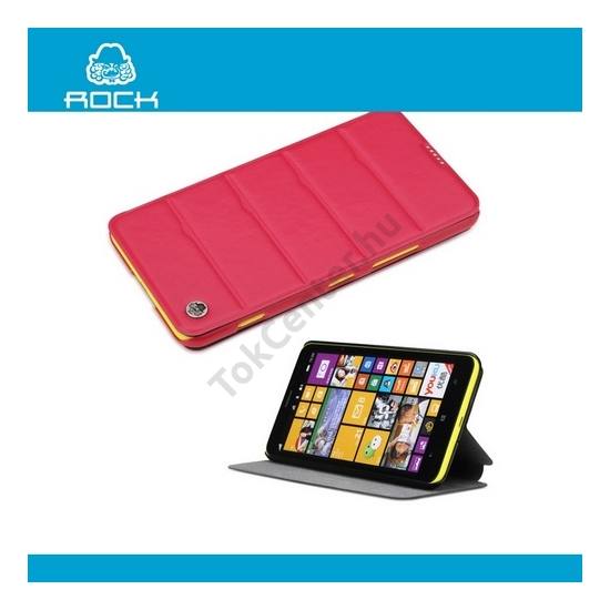 Nokia Lumia 1320 ROCK EXCEL műanyag telefonvédő (bőr flip, oldalra nyíló, asztali tartó funkció) PIROS