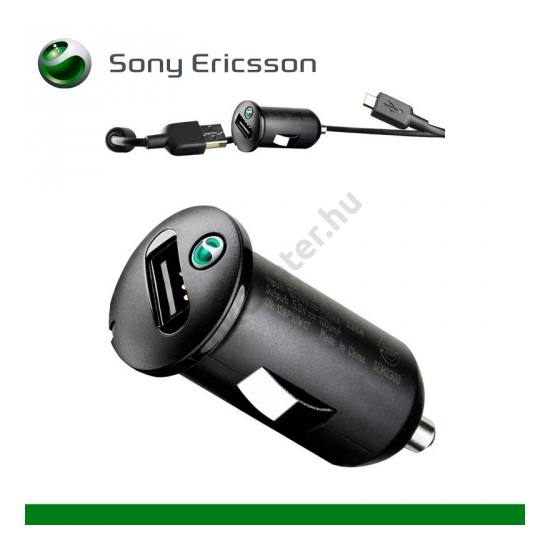 Szivargyújtó töltő/autós töltő USB aljzat (microUSB, 5V / 1200mA, 80cm, adatkábelként is használható) FEKETE