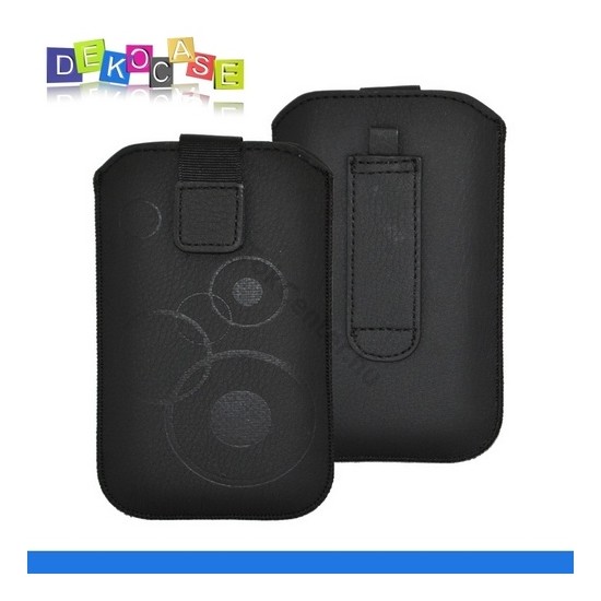 DEKOCASE tok álló (körmintás, kihúzható tépőzár, övre fűzhető, L méret) FEKETE	