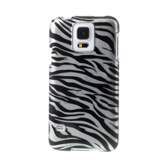 Samsung Galaxy S V. (SM-G900) Műanyag telefonvédő FÉNYES ZEBRAMINTÁS