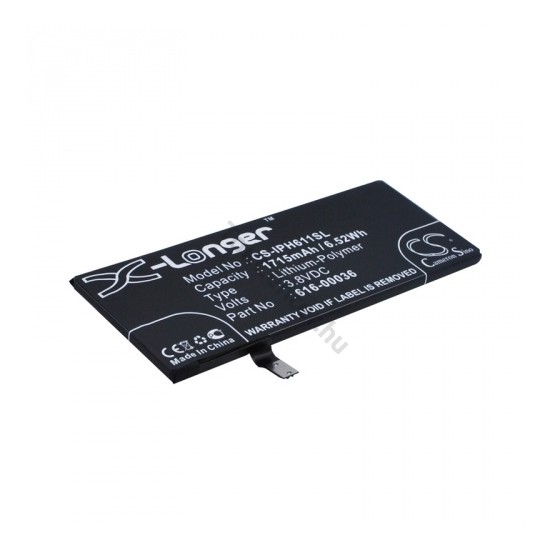 Apple iPhone 6S 4.7`` Akku 1715 mAh LI-Polymer (belső akku, beépítése szakértelmet igényel!, 616-00036 kompatibilis)