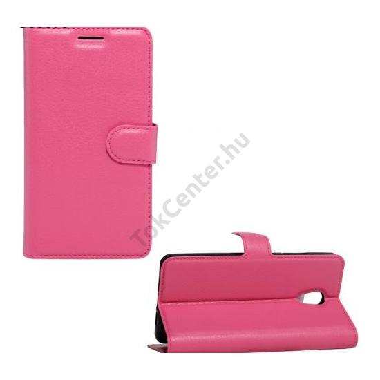LG K3 (K100) Tok álló, bőr (FLIP, oldalra nyíló, asztali tartó funkció) RÓZSASZÍN