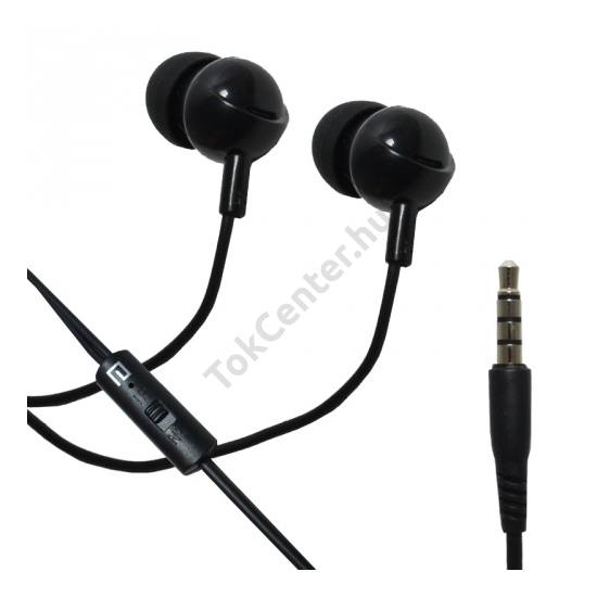 James bond SZTEREO (3.5 mm jack, felvevő gomb, hangerő szabályozó) FEKETE