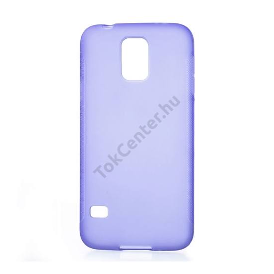 Samsung Galaxy S V. (SM-G900) Telefonvédő gumi / szilikon (fényes keret) ÁTLÁTSZÓ LILA