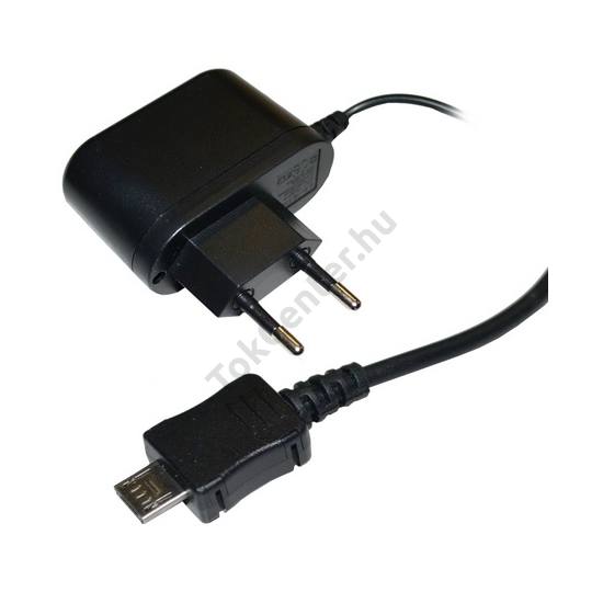 Hálózati töltő (microUSB, 5V / 1000mA) FEKETE
