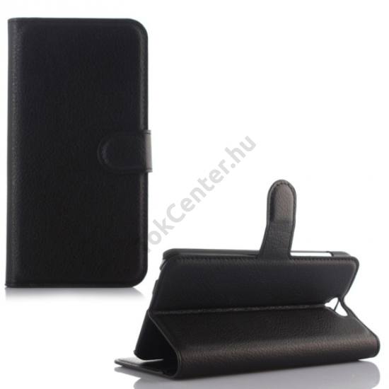 HTC One A9 Tok álló, bőr (FLIP, oldalra nyíló, asztali tartó funkció) FEKETE