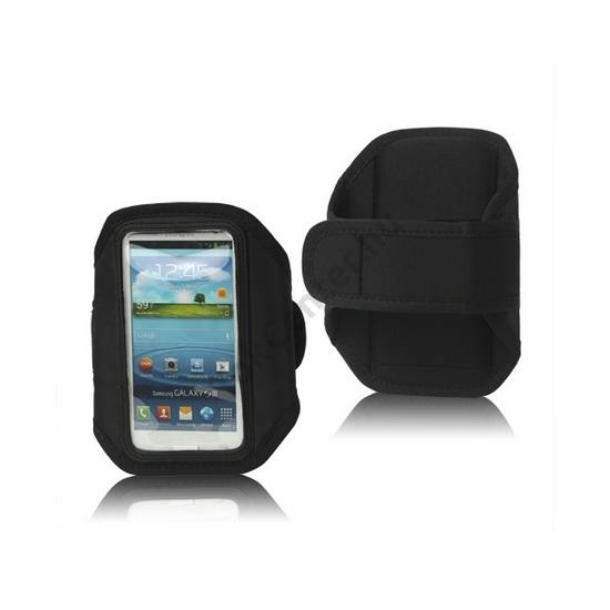 Tok álló, karra rögzíthető, sportoláshoz (Samsung Galaxy S3 GT-I9300 méret) FEKETE