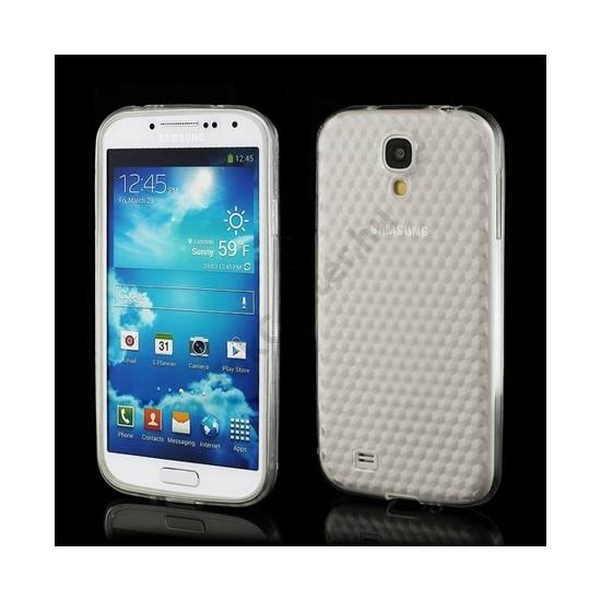 Samsung Galaxy S IV. (GT-I9500) Telefonvédő gumi / szilikon (gyémántmintás) ÁTLÁTSZÓ