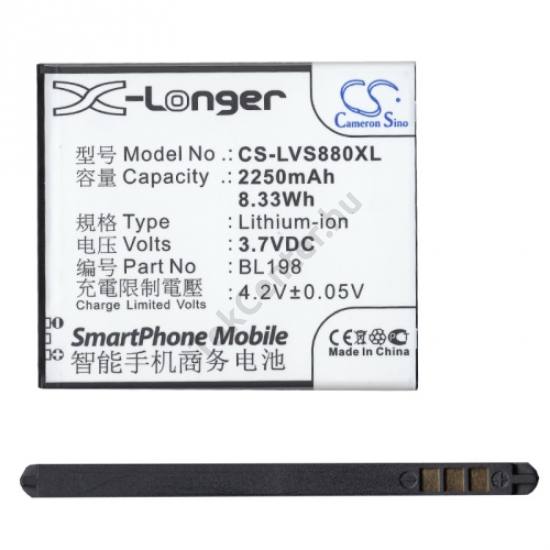 Lenovo A859 Akku 2250 mAh LI-ION (BL198 kompatibilis) Lenovo A850/K860/S880