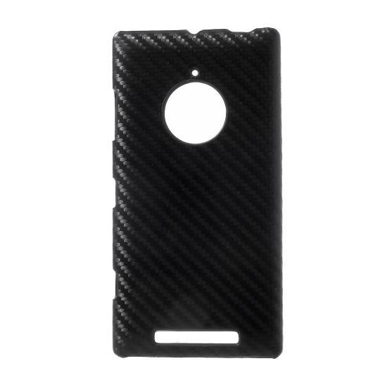 Nokia Lumia 830 Műanyag telefonvédő (karbon minta) FEKETE