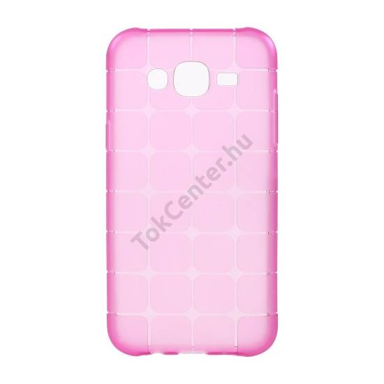 Samsung Galaxy J5 (SM-J500) Telefonvédő gumi / szilikon (kockaminta) MAGENTA