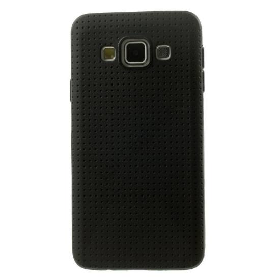 Samsung Galaxy A3 (SM-A300F) Telefonvédő gumi / szilikon (lyukacsos minta) FEKETE