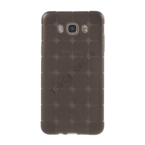 Samsung Galaxy J7 (2016) (SM-J710) Telefonvédő gumi / szilikon (kockaminta) FÜSTSZÍNŰ